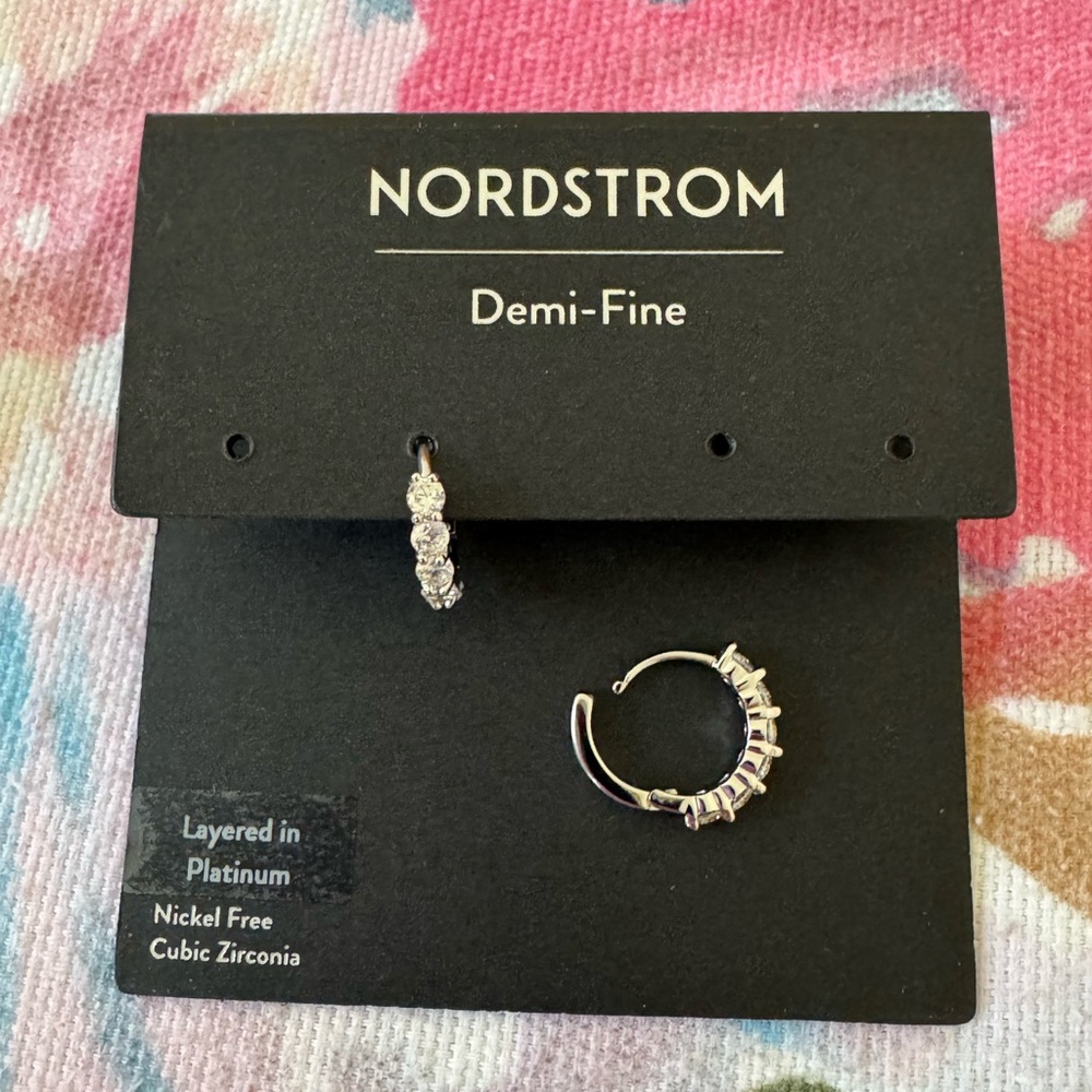 NORDSTROM Demi-Fine Platinum Earrings